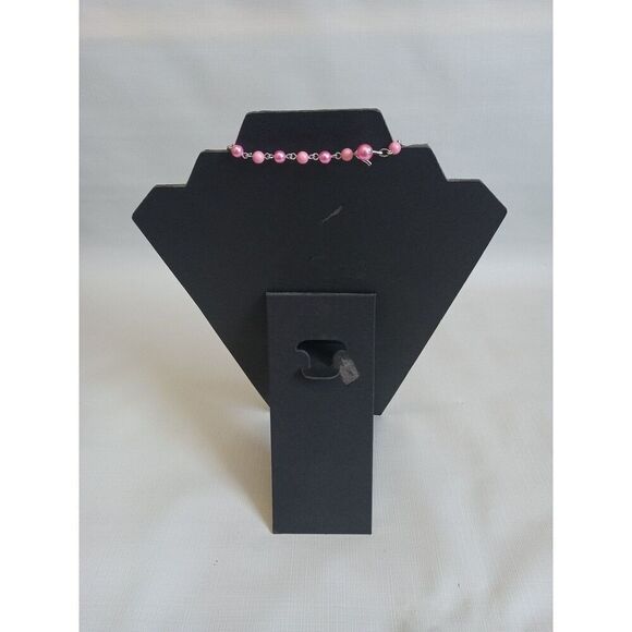 Shades of Pink and Translucent Iridescent Beads Multi Strand Statement Necklace - Picture 2 of 10